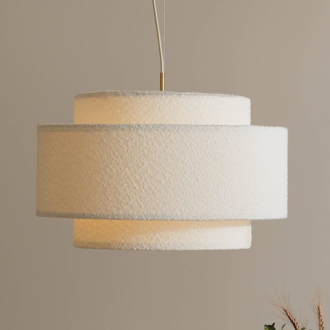 Globen Lighting hanglamp Noah Bouclé, Ø 50 cm, wit