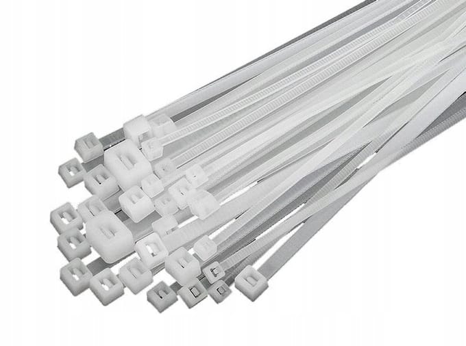 100x Witte kabelbinders 200mm x 2,5mm - Nylon 66