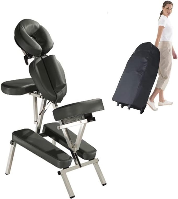 Draagbare Massagestoel - Volledig Verstelbaar , Lichtgewicht en Compact met Draagtas en Kussens