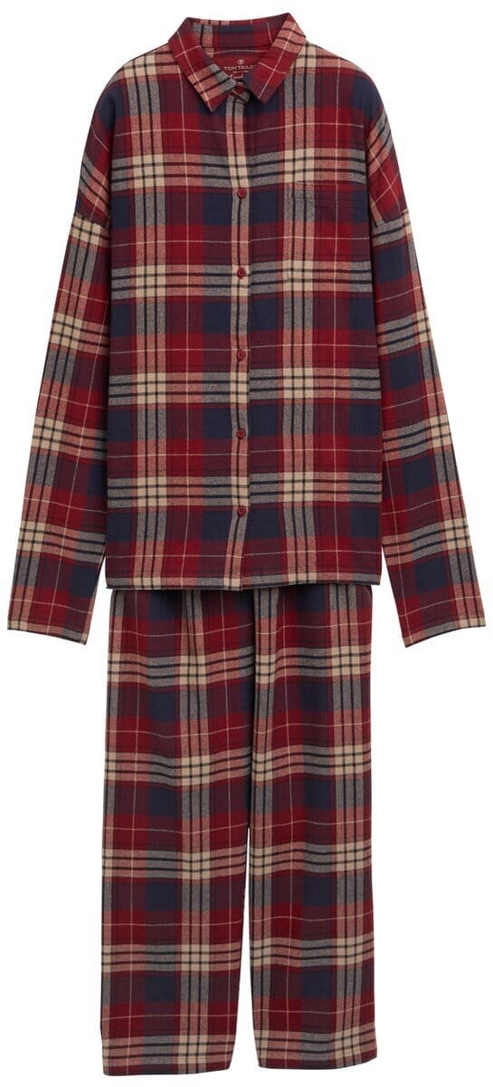 Tom Tailor - Pyjamaset met ruitjespatroon - Maat 46 - red-medium-check