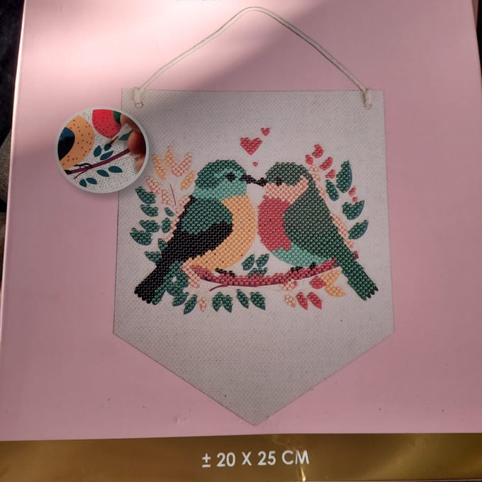 Diamond painting Banner - vogels/ 20x25 cm