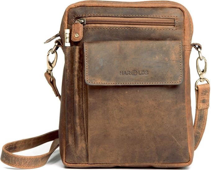 HAROLD'S Leren Schoudertas Antic Shoulder Bag Nature Bruine