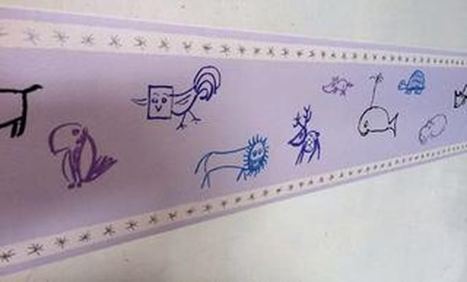 Behangrand / behang rand Eijffinger type "Noah" bxl 13 cm x 10 meter zacht Paars