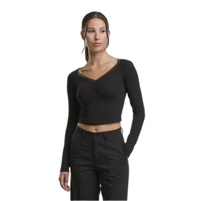 Urban Classics - Short longsleeve lace Longsleeve top - 3XL - Zwart