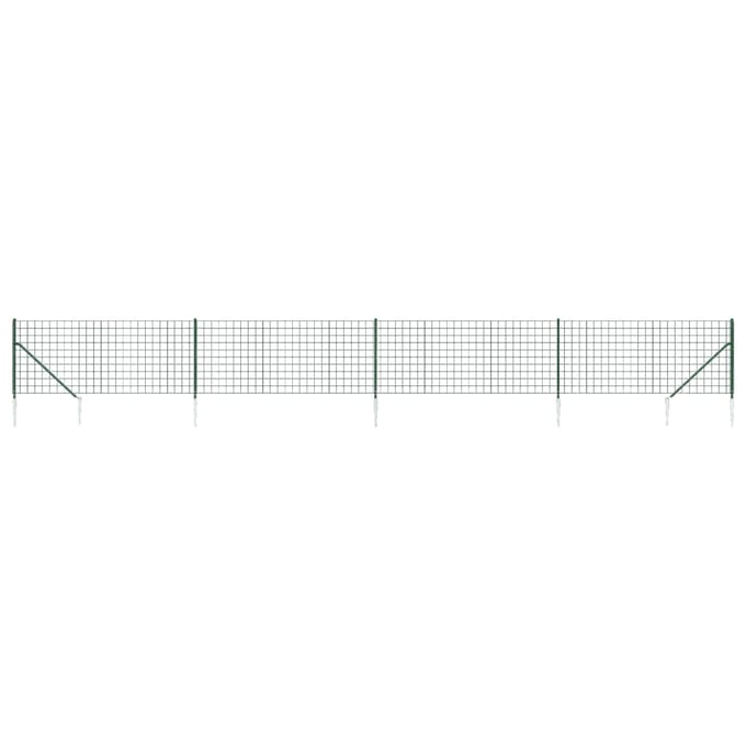 vidaXL - Draadgaashek - met - grondankers - 0,8x10 - m - groen
