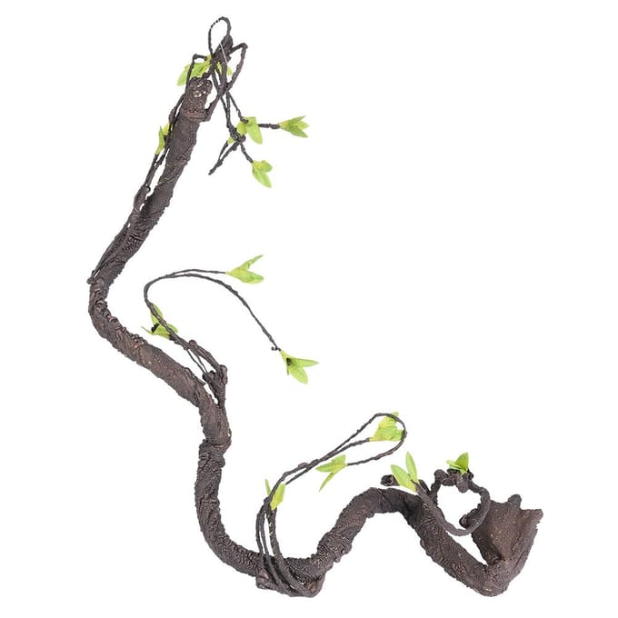 Reptiles artificiels grimpeur de vigne Jungle forêt courbure branche Terrarium Cage décor (S) gray