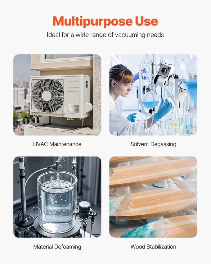 Vacuümpomp 9 CFM HVAC 2-traps roterende schoepenvacuümpomp Olie inbegrepen