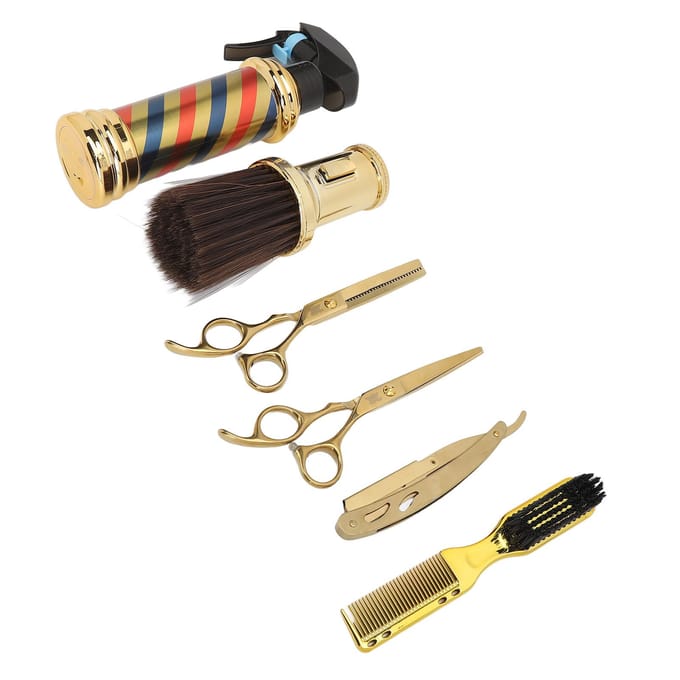 6-delige Haarknipschaarset Professionele Kapselschaarset met Knipschaar Uitdunschaar beige
