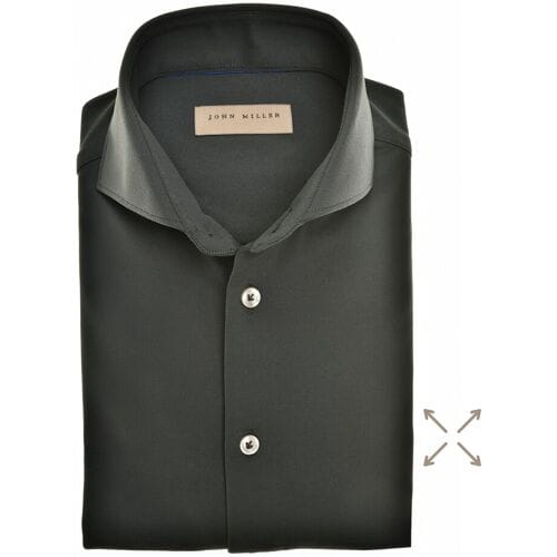 John Miller Overhemd Slim-Fit Plain Hyperstretch Donker Groen / male