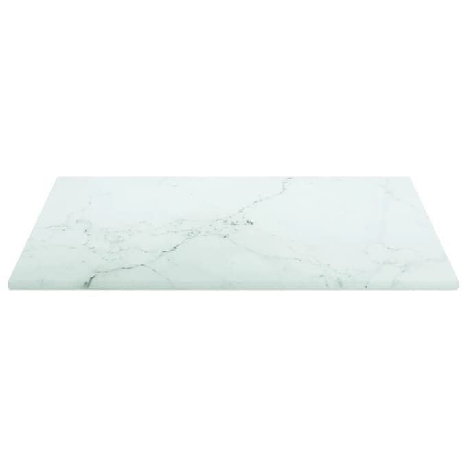 vidaXL - Tafelblad - 30x30 - cm - 6 - mm - gehard - glas - met - marmeren - design - wit