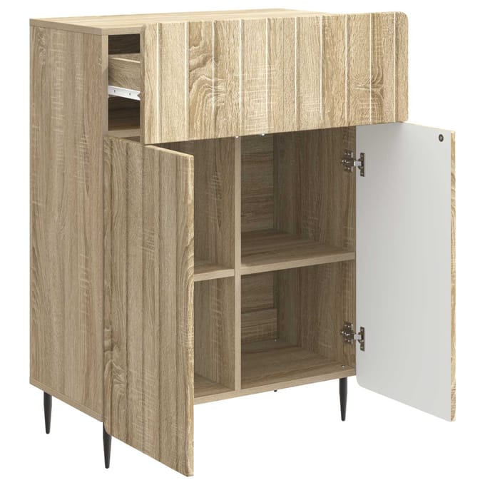 vidaXL - Dressoir - Sonoma - Eiken - 66 - x - 34,5 - x - 92 - cm - Bewerkt - hout