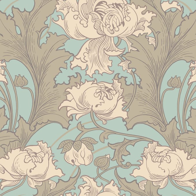 Boråstapeter Vliesbehang 4538 - Anno - Bloemen Blauw - 53cm x 10.05m