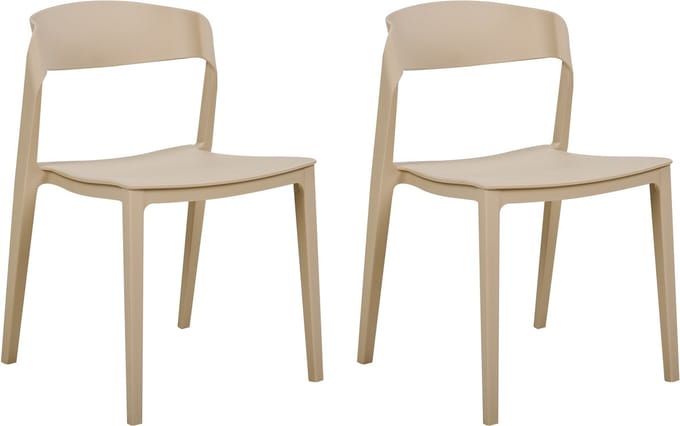 SOMERS - Eetkamerstoel set van 2 - Beige - Plastic