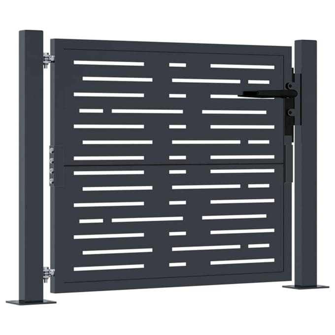 vidaXL Poort 100x75 cm met vierkantontwerp staal antracietkleurig