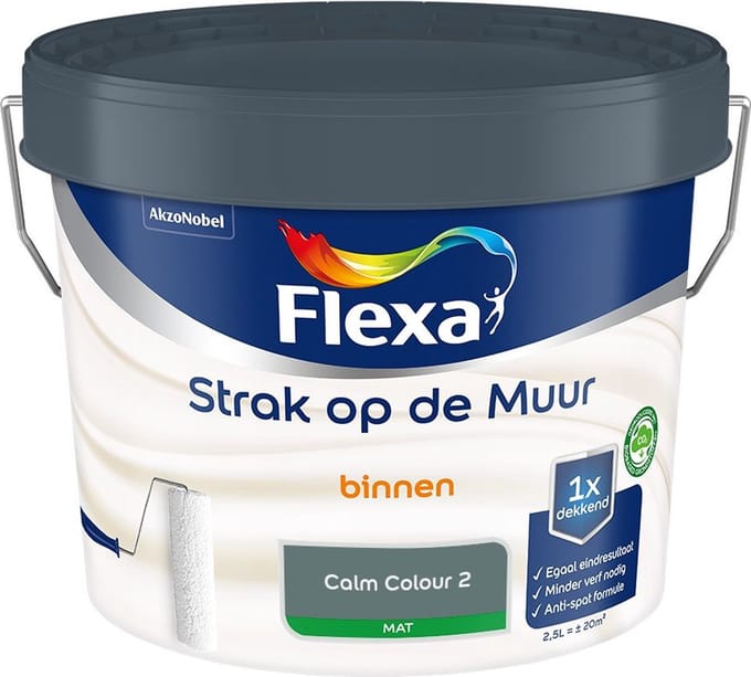 Flexa - Strak Op De Muur Binnen Mat - Calm Colour 2 - Mengverf - 2,5 L