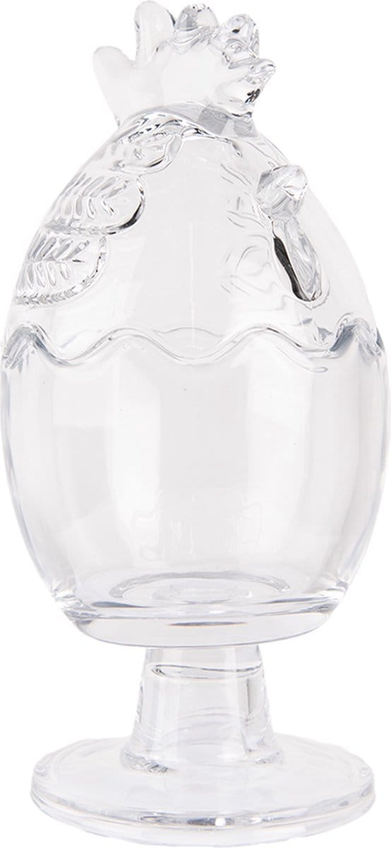 Clayre & Eef Glazen potje Kip Ø 10x22 cm Transparant Glas