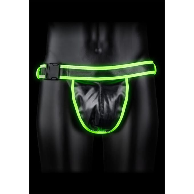 Shots - Ouch! Jockstrap met Gesp - S/M neon green/black S/M