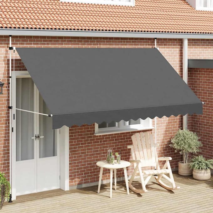 vidaXL - Luifel - handmatig - uittrekbaar - 350 - cm - antraciet