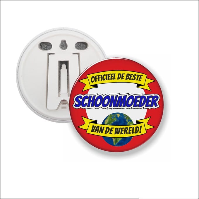 Button Met Clip 58 MM - Officieel De Beste Schoonmoeder Van De Wereld