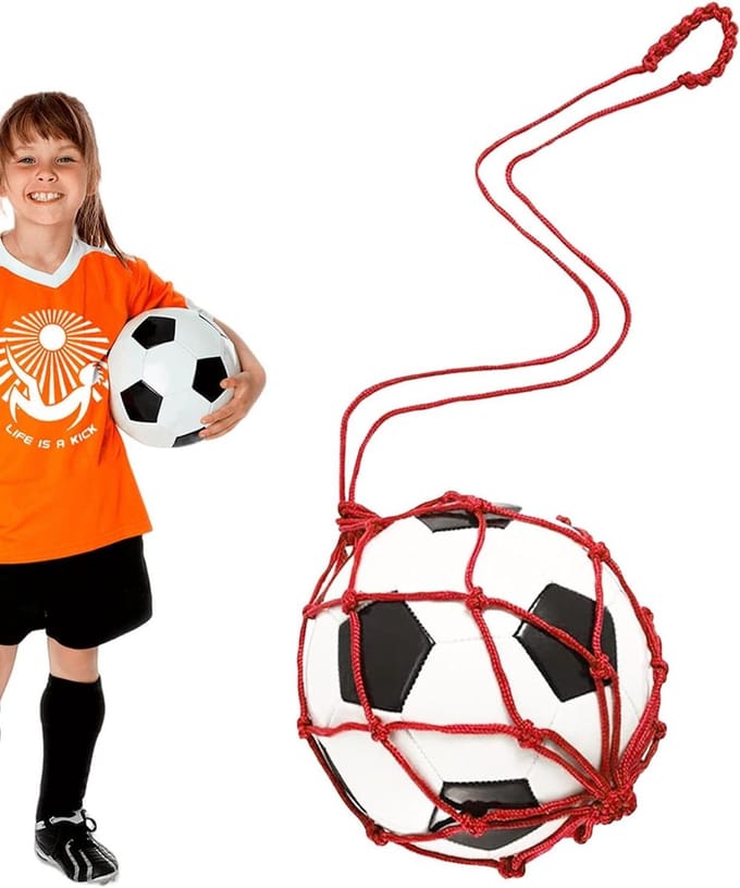 Bal Tas - Sport Net - Sport Training - Duurzaam Nylon - 12.2 x 11.8 cm - Rood