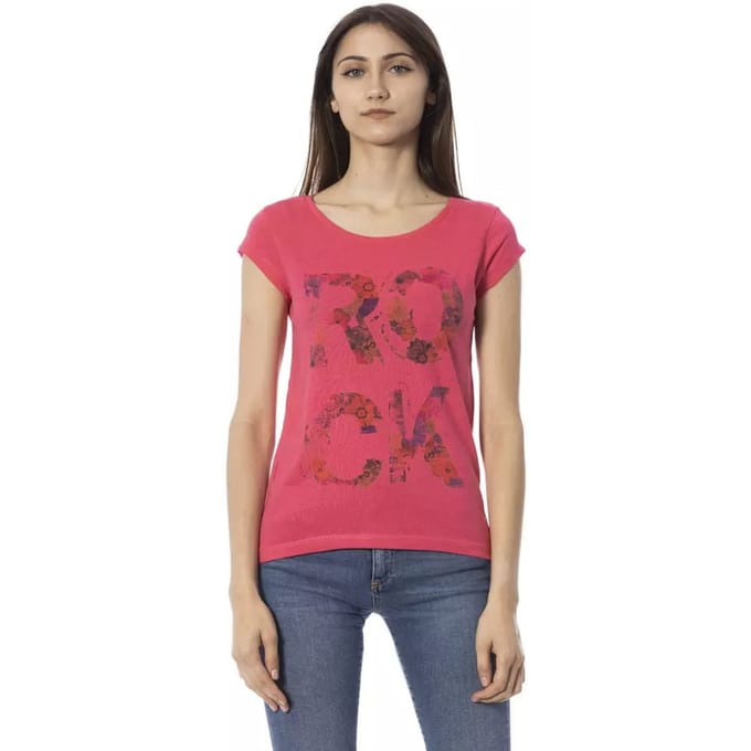 Rock T-shirt Bloemmotief Korte Mouw