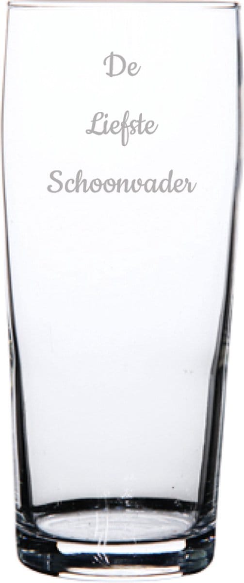 Gegraveerde bierfluitje 19cl De Liefste Schoonvader