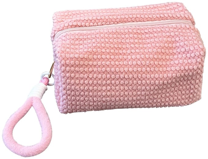 Dailygoods- Make-uptas Pluche Design - Toilettas Dames - Draagbare Wastas - Met Handvat - Ritssluiting - Stijlvolle Weefstructuur