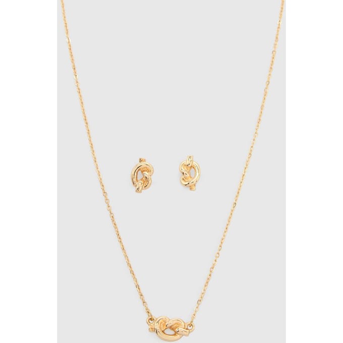 boohoo Dames Sieradenset Met Knoopdetail | Goud