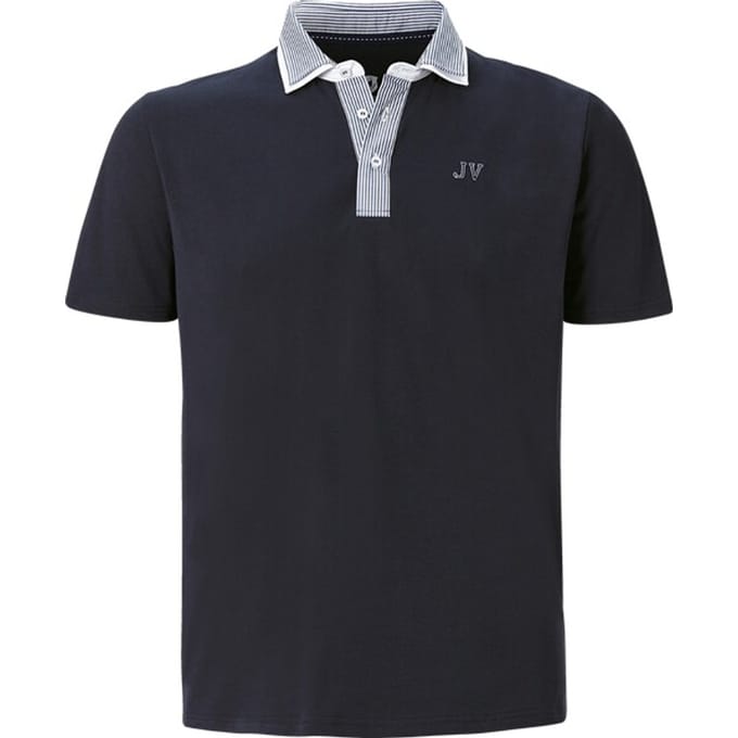 Jan Vanderstorm herren Poloshirt - 76/78 - donkerblauw - Plus Size