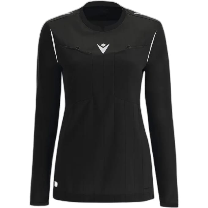 Macron Stephanie Scheidsrechtersshirt Lange Mouw Dames - Zwart / Wit | Maat: M