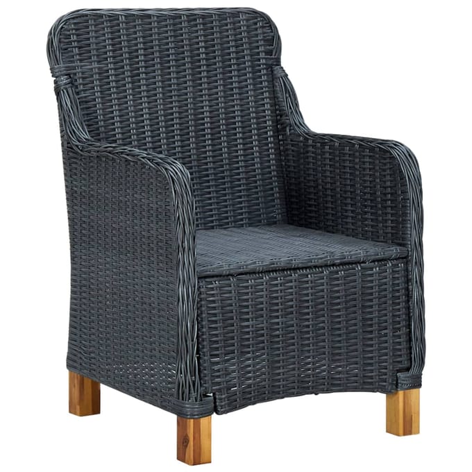 vidaXL - Tuinstoelen - 2 - st - met - kussens - poly - rattan - donkergrijs