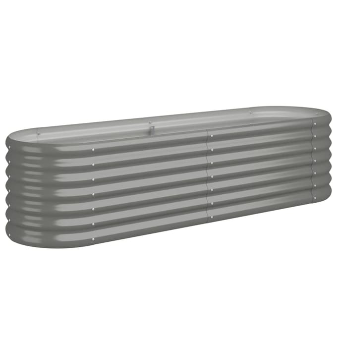 vidaXL - Plantenbak - 152x40x36 - cm - gegalvaniseerd - staal - grijs
