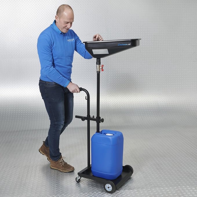 Datona® Olie opvangtrolley - Zwart