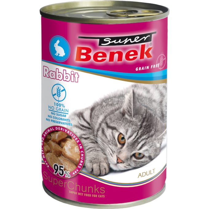 10x415g Super Benek graanvrije Chunks in saus Eend natvoer voor katten