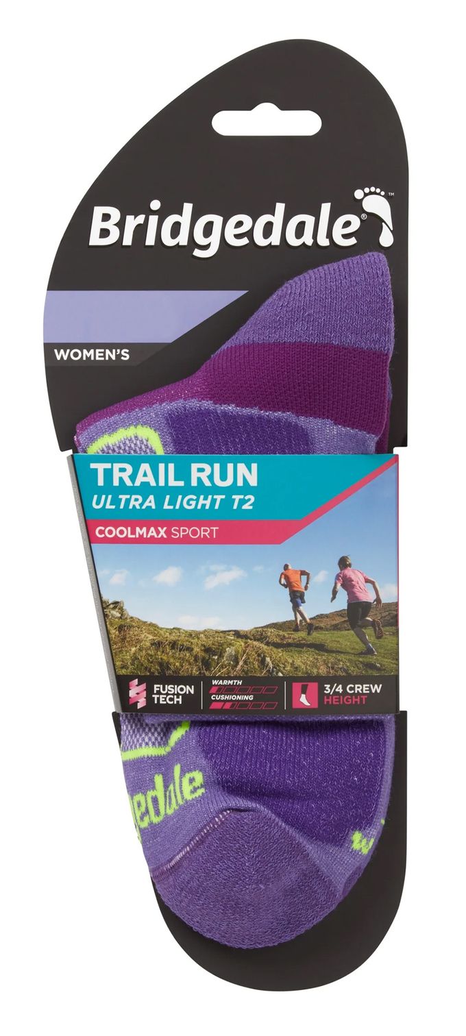 Bridgedale - Dames Hardloop Ultralichte Merino Sokken - Paars