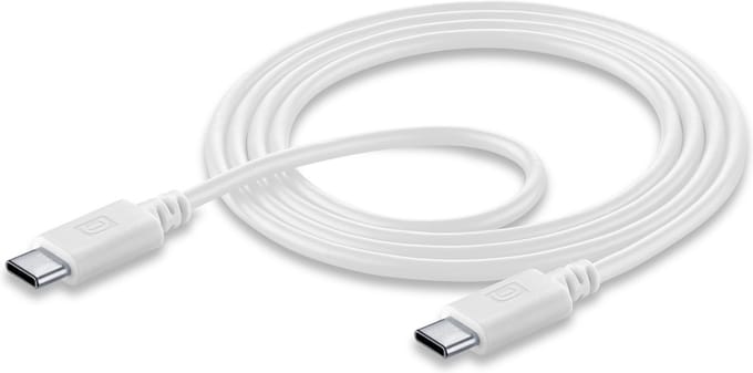 Cellularline - Datakabel, usb-c naar usb-c 5A super fast charging (120cm) , wit