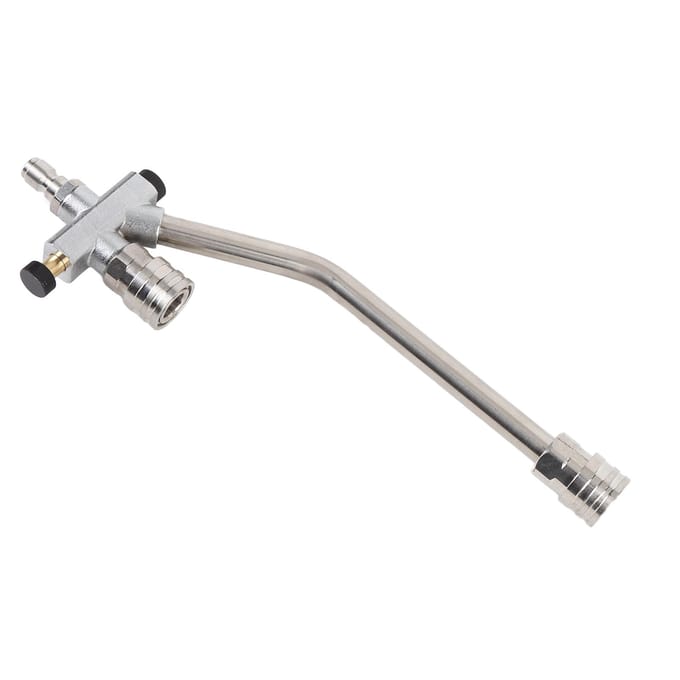 Hogedrukreinigerlans met dubbele aansluiting RVS 6000psi Multifunctionele schuimlans Dubbel white