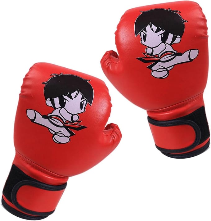 Kinder Bokshandschoenen - Vechtsport handschoenen - Sport training - Ergonomisch ontwerp - 3-12 jaar - Rood
