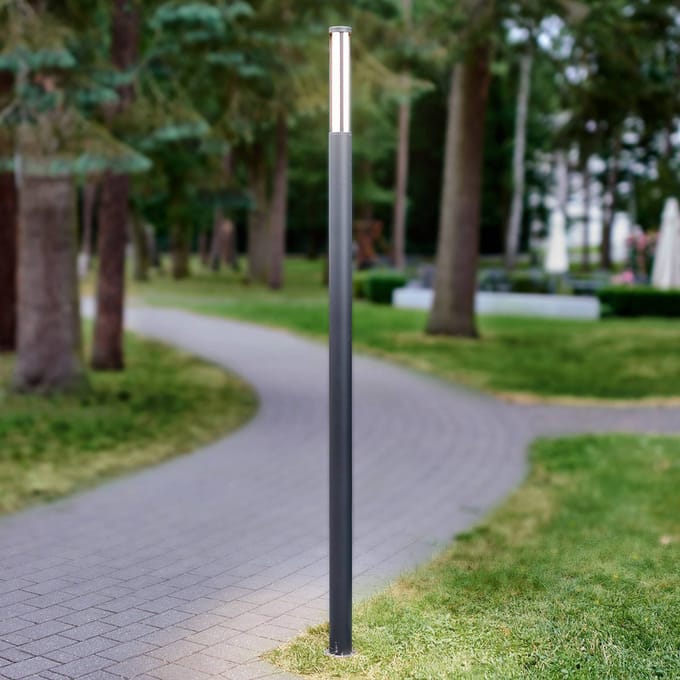 Lucande LED buitenlamp Sidny, 220 cm, antraciet, IP54