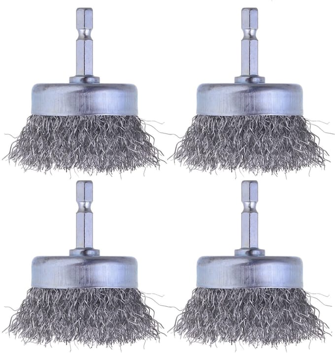 Draad cup borstel set 4 stuks met 1/4 inch schacht voor boor