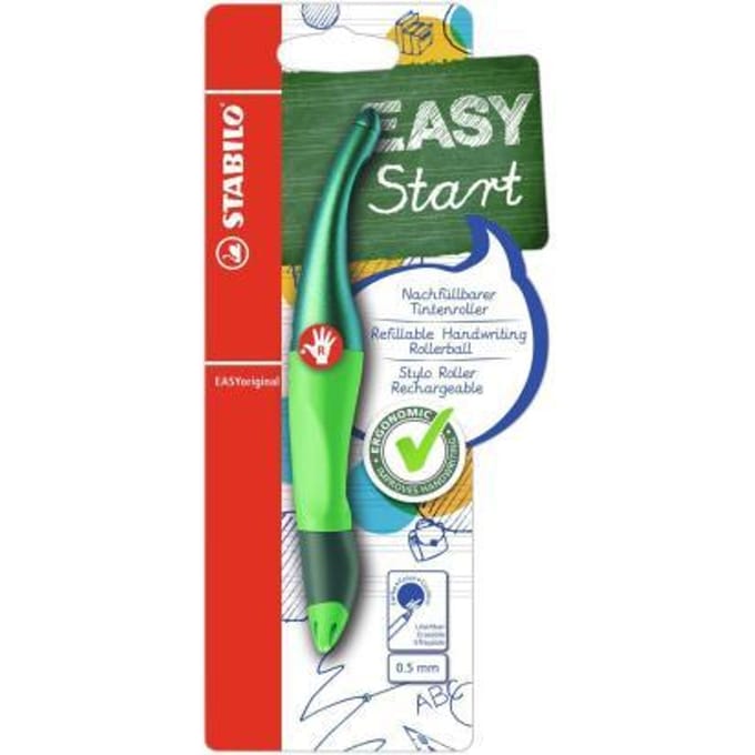 STABILO EASYoriginal - Ergonomische Rollerball - Rechtshandig - Blauwe Inkt - Holograph Edition - Navulbaar - Groen