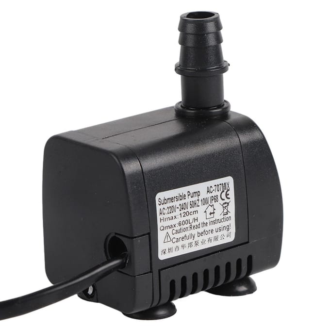 Pompe à eau submersible pour aquarium 10 W, pompe à rotor micro-silencieuse résistante pour fontaine et aquarium