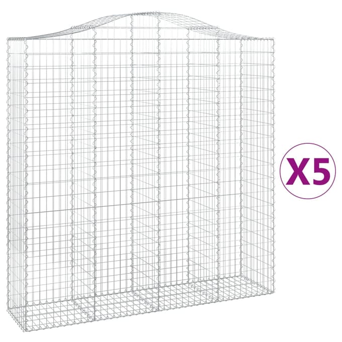 vidaXL Schanskorven 5 st gewelfd 200x50x200/220 cm ijzer