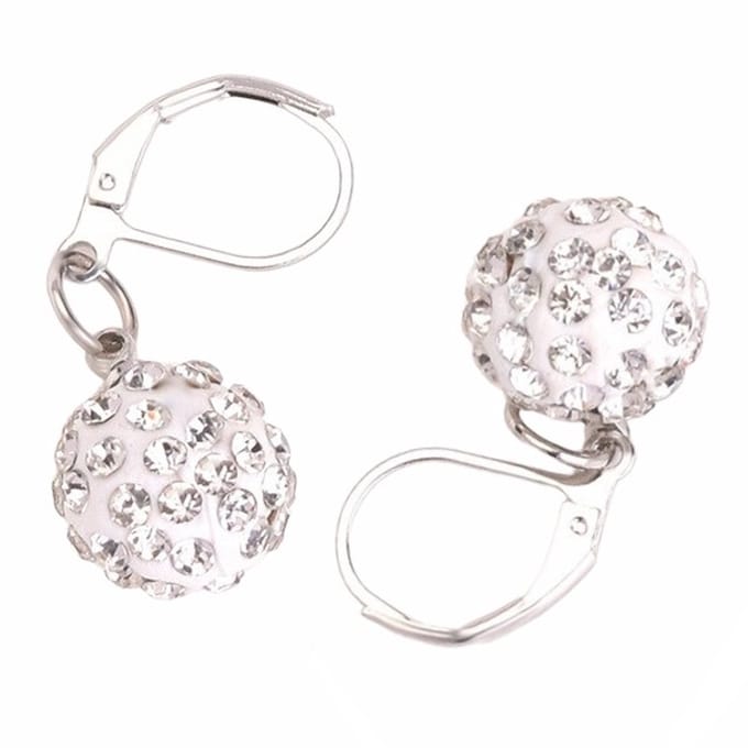 Fako Bijoux® - Oorbellen - Disco Dots - Ring Hanger - Wit