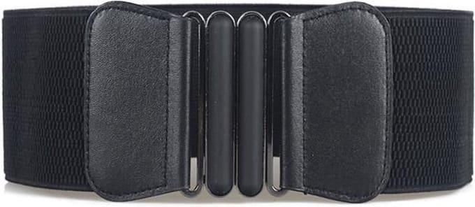 Amodi - Elastische Damesriem - Stretch - Modern - Brede Jurk Riem - Tailleband - Mode - Vrouwen - Zwart