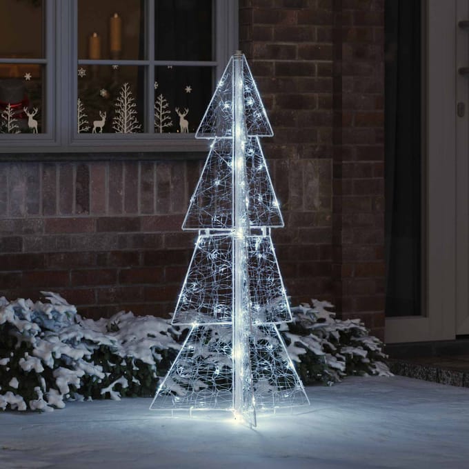 vidaXL Kerstboom 100 LED's Koud Wit 120 cm Acryl