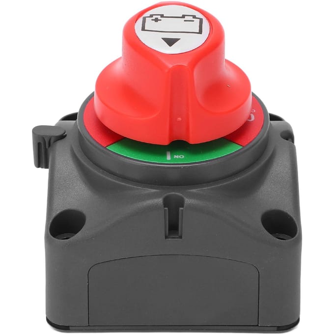 Batterij Schakelaar Aan Uit 12‑48VDC 275A Hittebestendig Universeel voor Auto Camper ATV Boot red