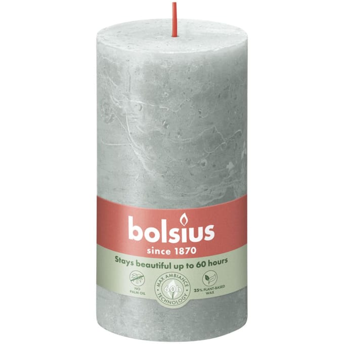 Bolsius Shine Collection Rustiek stompkaars 13 cm / Ø7 cm Jade Green
