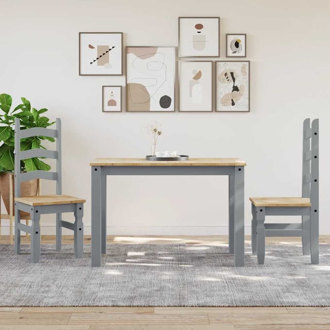 vidaXL - Eettafel - Panama - 112x60x75 - cm - massief - grenenhout - grijs