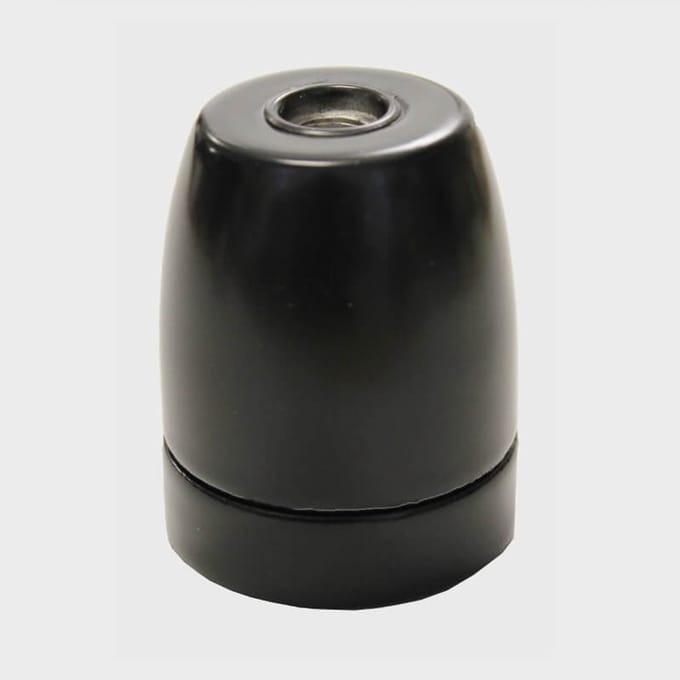 Bailey fitting porselein E27 zwart